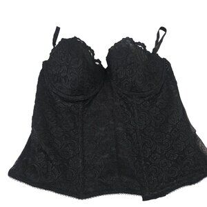 Smart & Sexy Black Lace Bustier Top Adjustable Straps Womens Size 38D